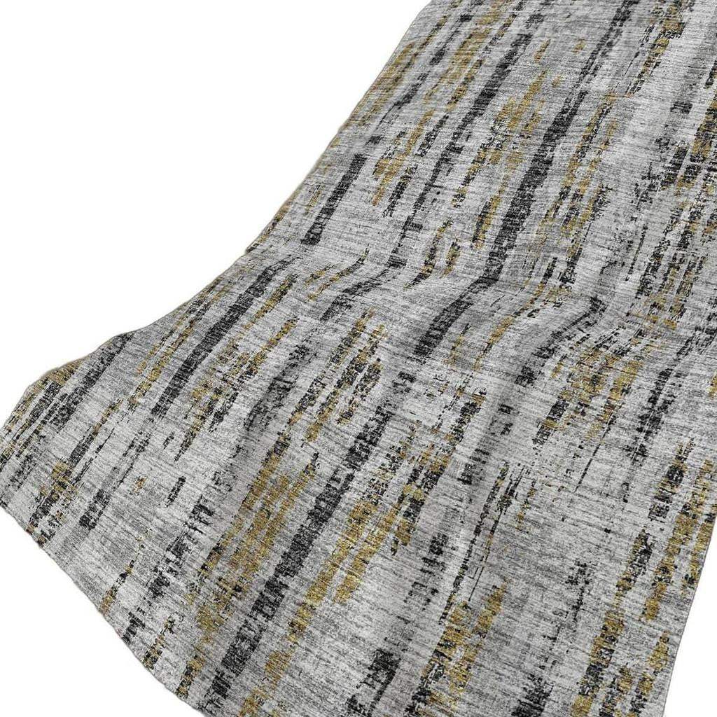 50" X 70" Silver Charcoal And Gold Abstract Polyester Woven Plush Throw Blanket - HomeRoots - Flyclothing LLC
