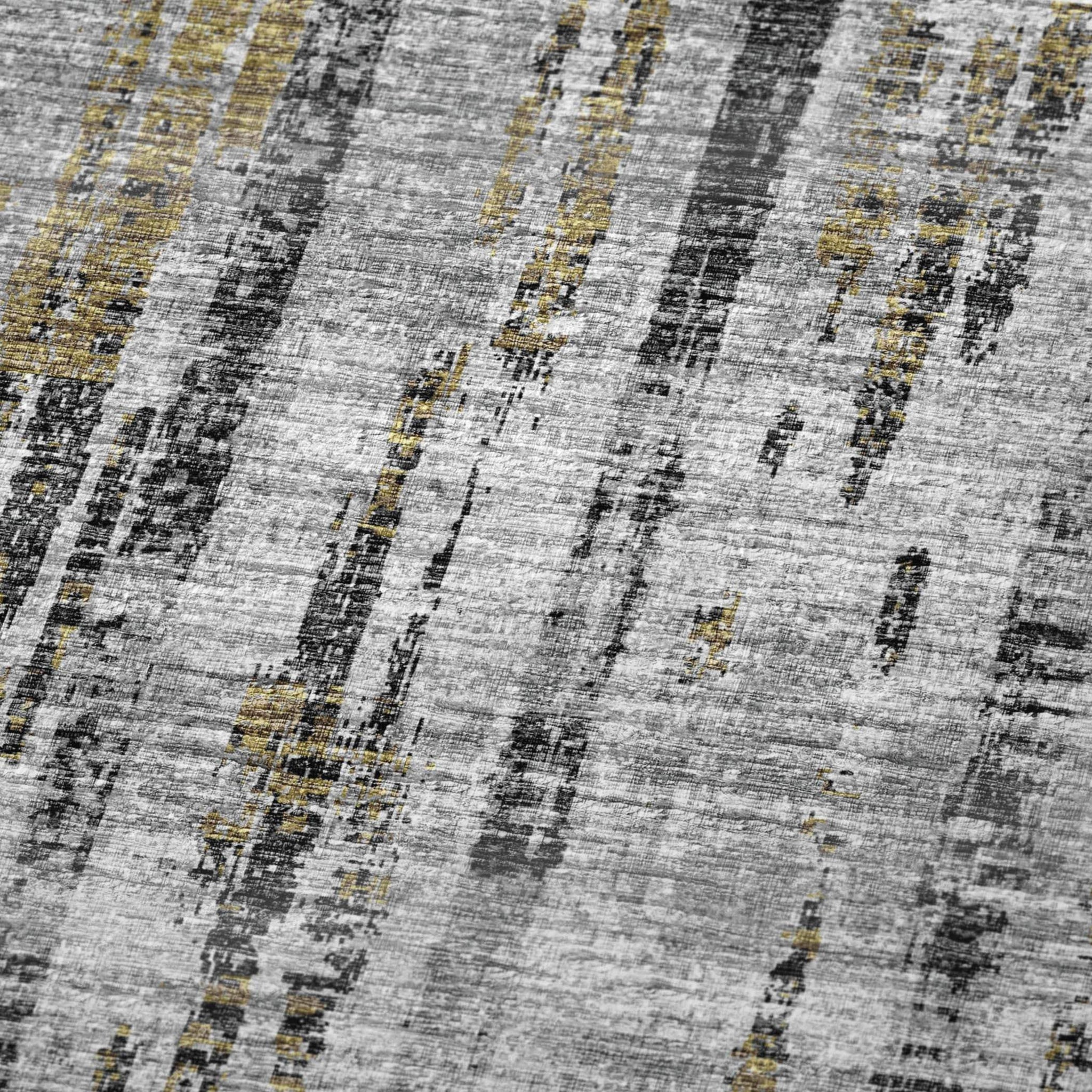 50" X 70" Silver Charcoal And Gold Abstract Polyester Woven Plush Throw Blanket - HomeRoots - Flyclothing LLC