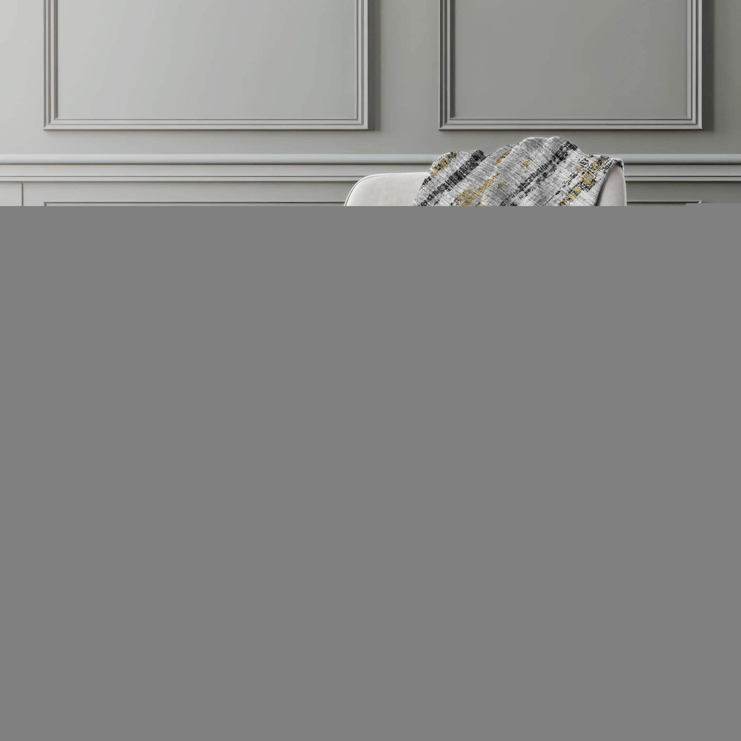50" X 70" Silver Charcoal And Gold Abstract Polyester Woven Plush Throw Blanket - HomeRoots - Flyclothing LLC