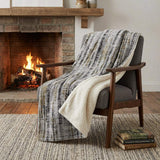 50" X 70" Silver Charcoal And Gold Abstract Polyester Woven Plush Throw Blanket - HomeRoots - Flyclothing LLC