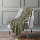 50" X 70" Green And Wheat Abstract Polyester Woven Plush Throw Blanket - Homeroots - Flyclothing LLC