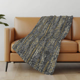 50" X 70" Granite Gray And Gold Abstract Polyester Woven Plush Throw Blanket - HomeRoots - Flyclothing LLC