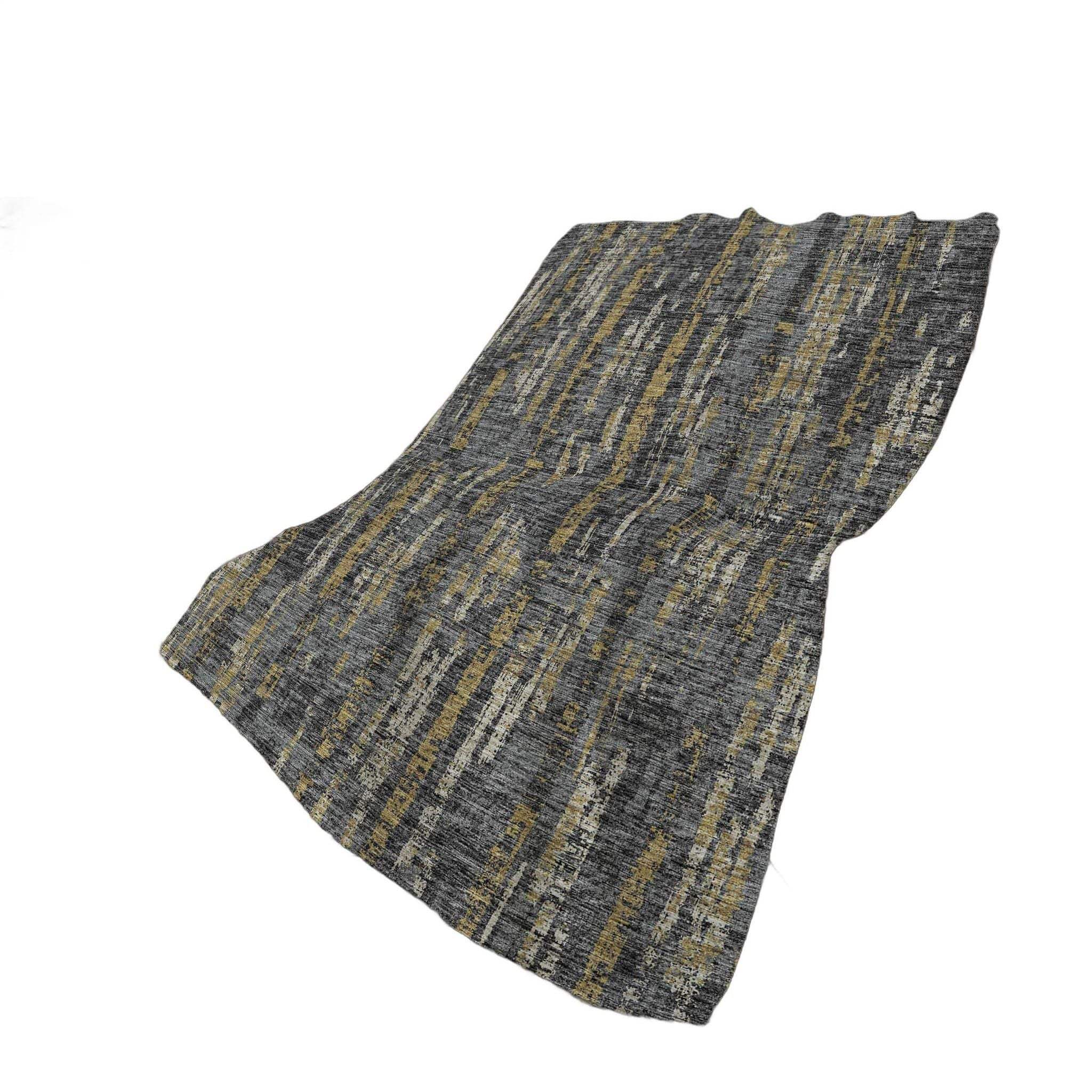 50" X 70" Granite Gray And Gold Abstract Polyester Woven Plush Throw Blanket - HomeRoots - Flyclothing LLC