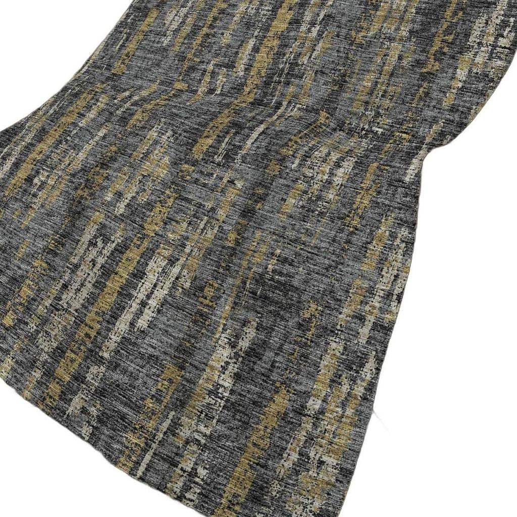 50" X 70" Granite Gray And Gold Abstract Polyester Woven Plush Throw Blanket - HomeRoots - Flyclothing LLC