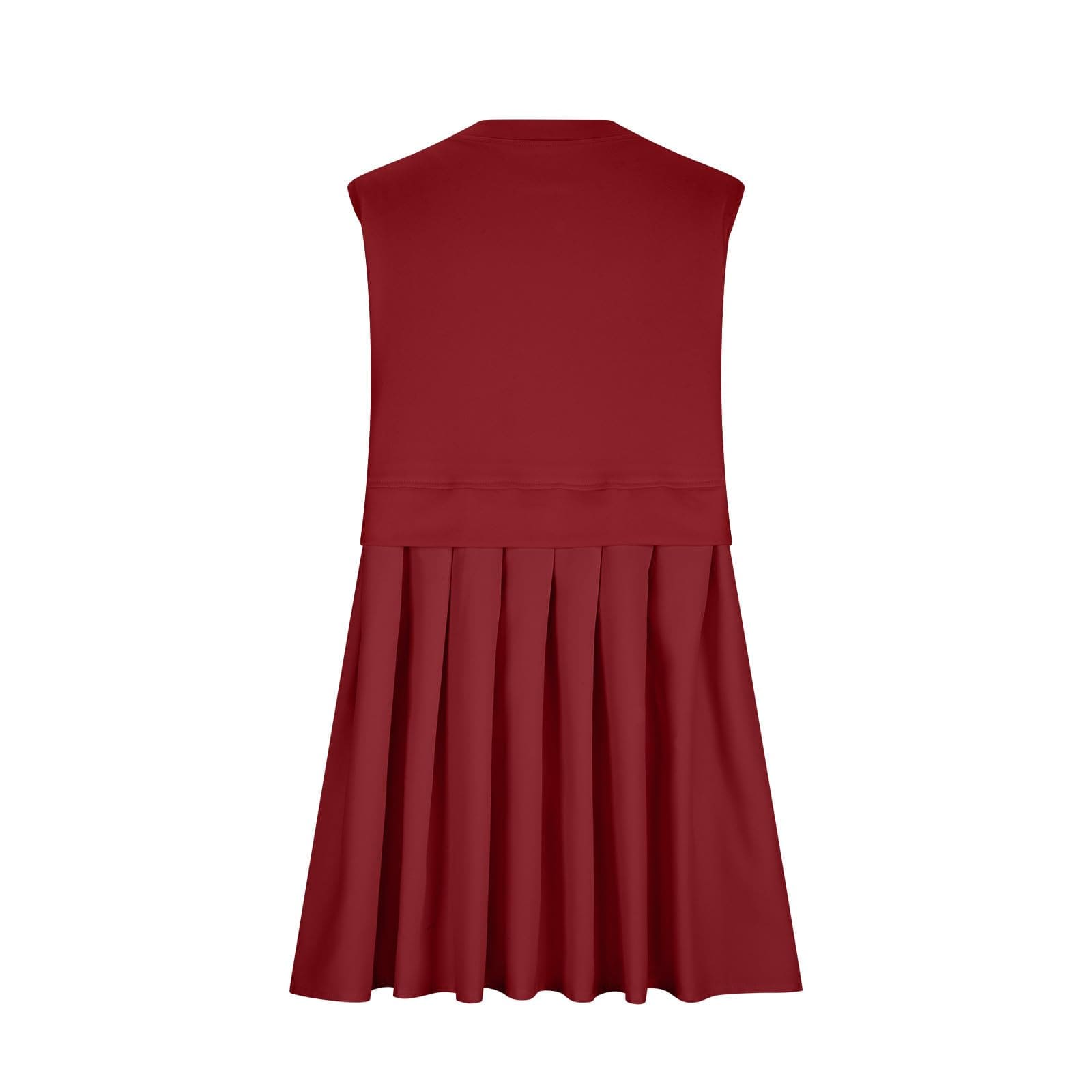 Pleated Round Neck Sleeveless Mini Dress - Trendsi