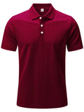 Men's Full Size Ribbed Short Sleeve Polo Plus Size - Trendsi - Flyclothing LLC
