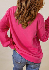 Heart Patch Long Sleeve Sweatshirt - Trendsi