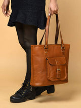 Classic Chic Genuine Leather Tote - Classy Leather Bags - Flyclothing LLC