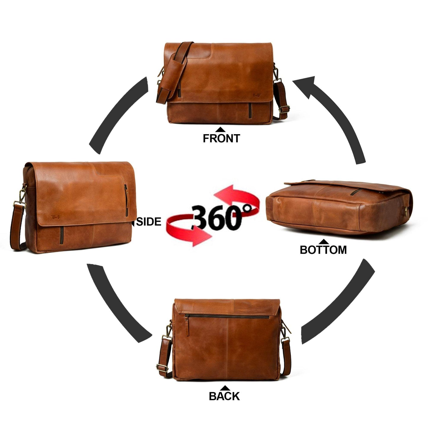 Wilson Tan Leather Crossbody Bag - Classy Leather Bags - Flyclothing LLC