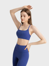 Millennia Crisscross Back Scoop Neck Active Cami with Detachable Chest Pads - Trendsi - Flyclothing LLC