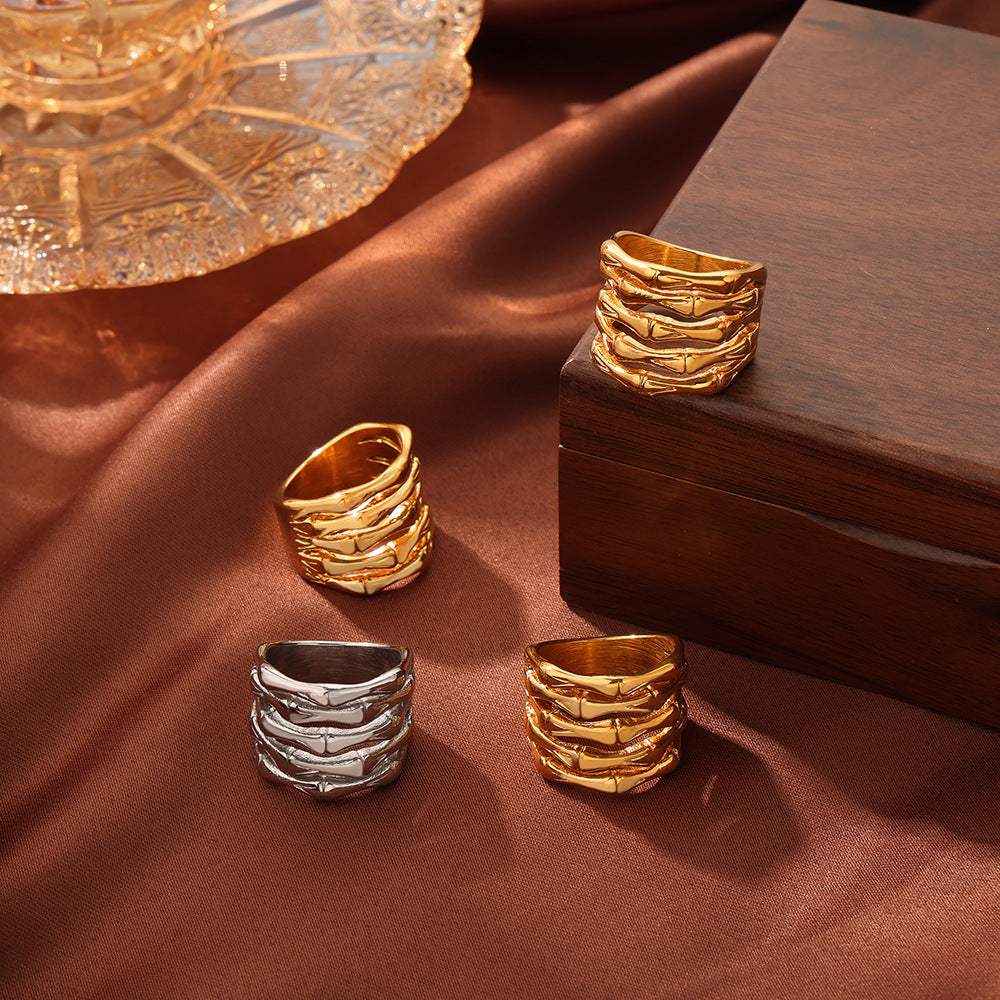 Titanium Steel Multi-Layered Ring - Trendsi - Flyclothing LLC