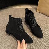 Point Toe Block Heels Boots - Trendsi - Flyclothing LLC