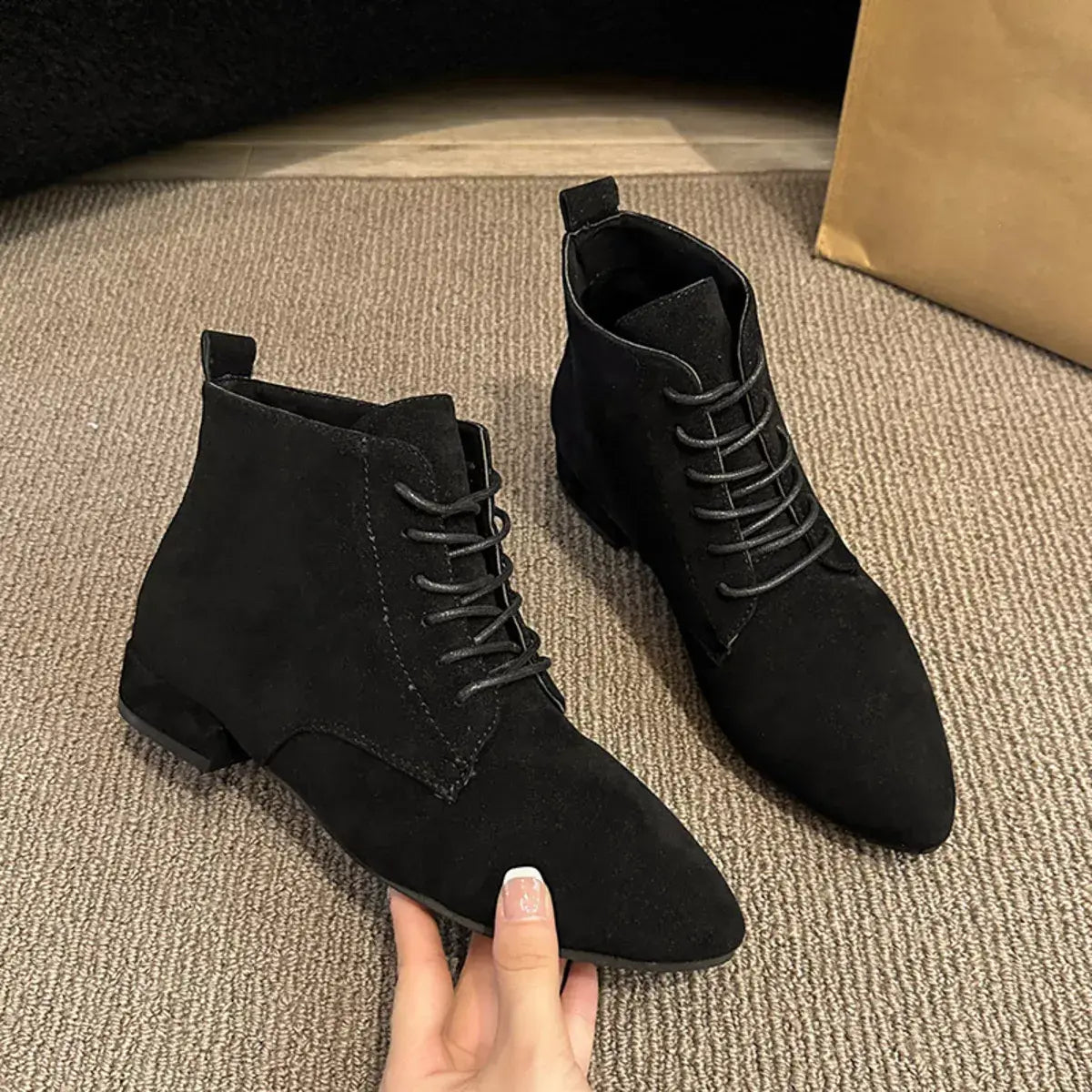 Point Toe Block Heels Boots - Trendsi - Flyclothing LLC