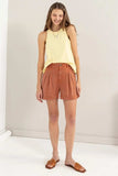 HYFVE High Waist Pleated Linen Shorts - Trendsi - Flyclothing LLC