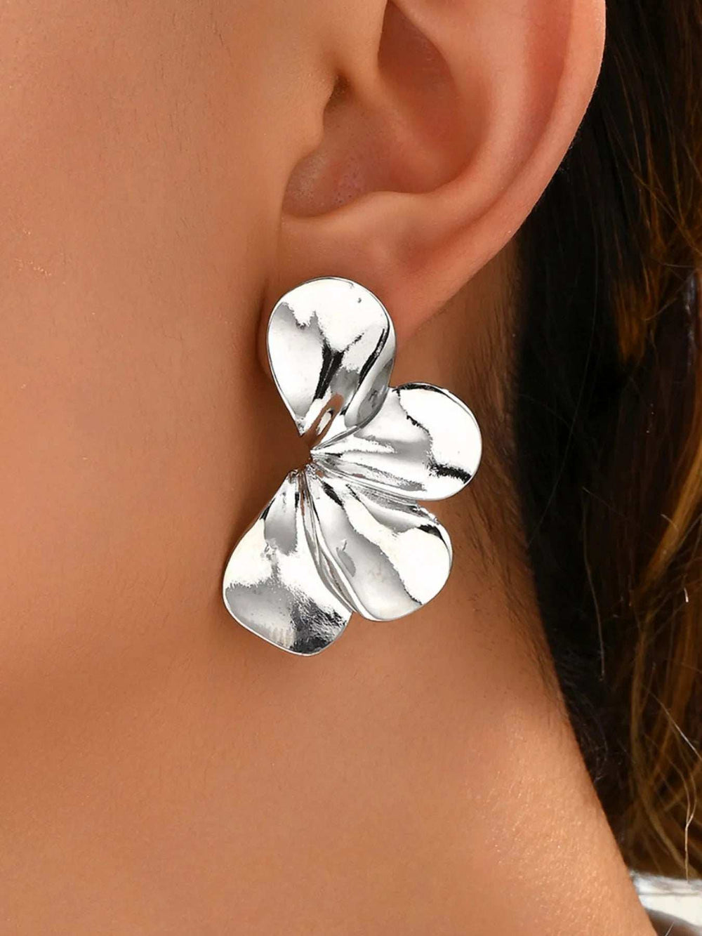 Stainless Steel Flower Earrings - Trendsi - Flyclothing LLC