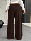 Full Size Drawstring Wide Leg Pants Plus Size - Trendsi - Flyclothing LLC