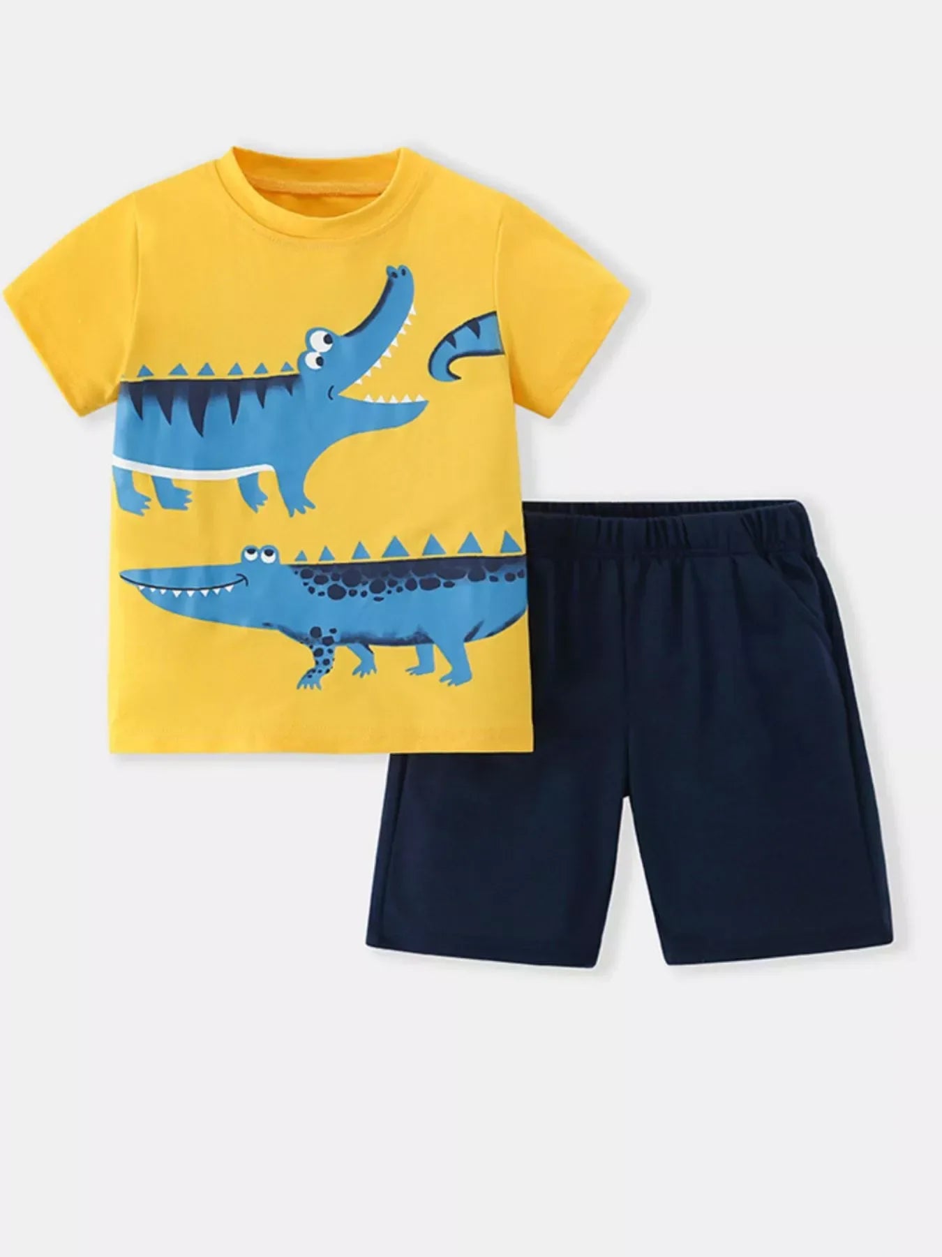 Children's Crocodile Short Sleeve T-Shirt & Shorts Set - Trendsi - Flyclothing LLC
