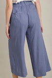 Umgee Full Size Linen Wide Fit Pants with Drawstring Plus Size - Trendsi