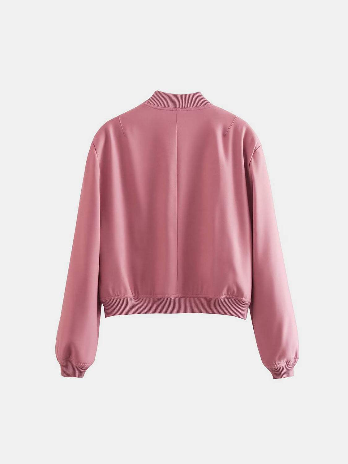 Pocketed Snap Down Baseball Collar Jacket - Trendsi - Flyclothing LLC