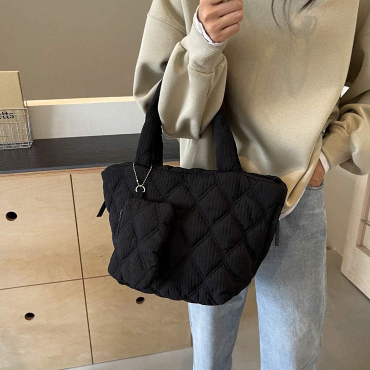 Polyester Medium Tote Bag - Trendsi - Flyclothing LLC
