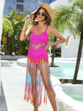 Fringe Scoop Neck Spaghetti Strap Cover-Up - Trendsi