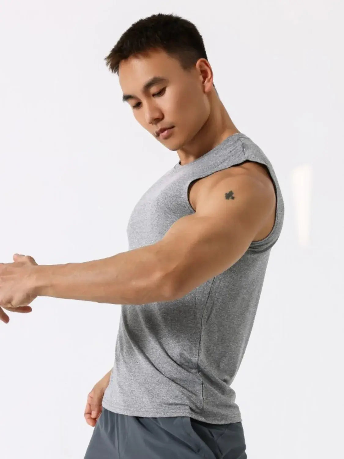 Men's Plus Size Round Neck Active Tank - Trendsi - Flyclothing LLC
