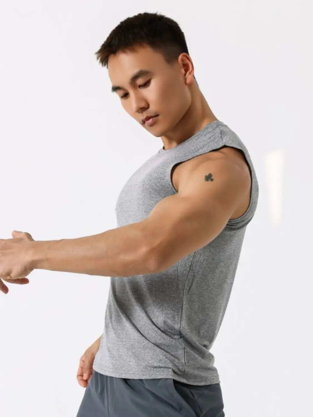 Men's Plus Size Round Neck Active Tank - Trendsi - Flyclothing LLC