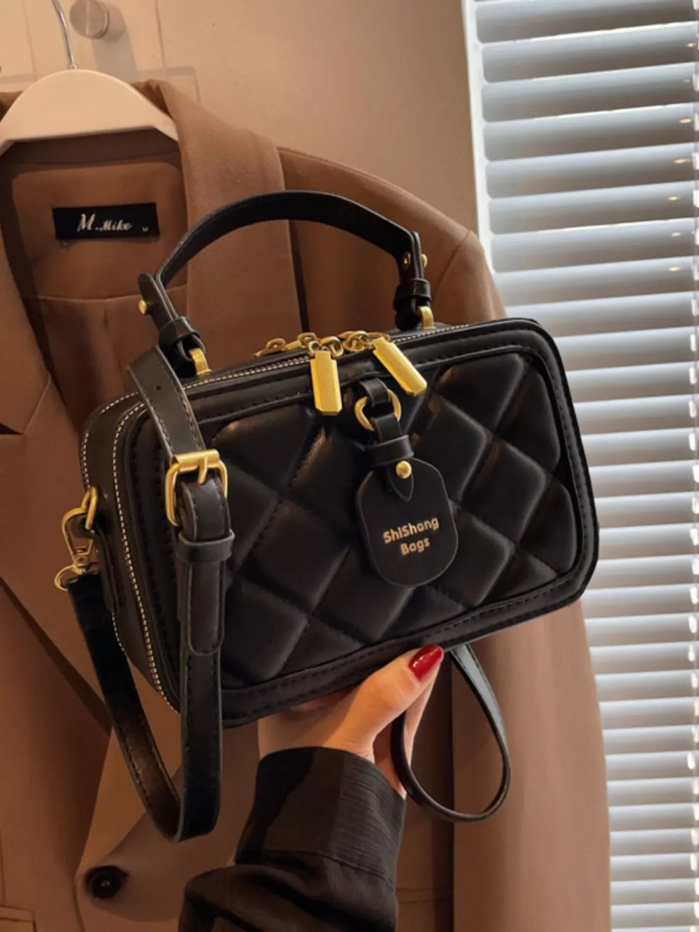 Quilted Boxy Crossbody Bag - Trendsi - Flyclothing LLC