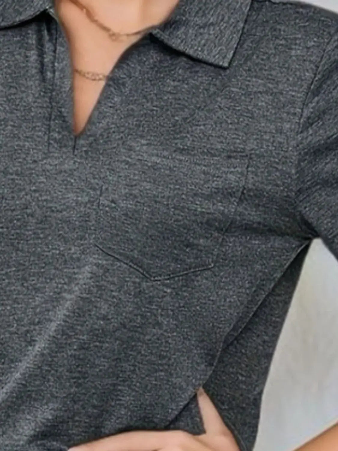 Johnny Collar Short Sleeve Top - Trendsi - Flyclothing LLC