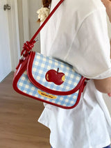 Apple Gingham Shoulder Bag - Trendsi - Flyclothing LLC