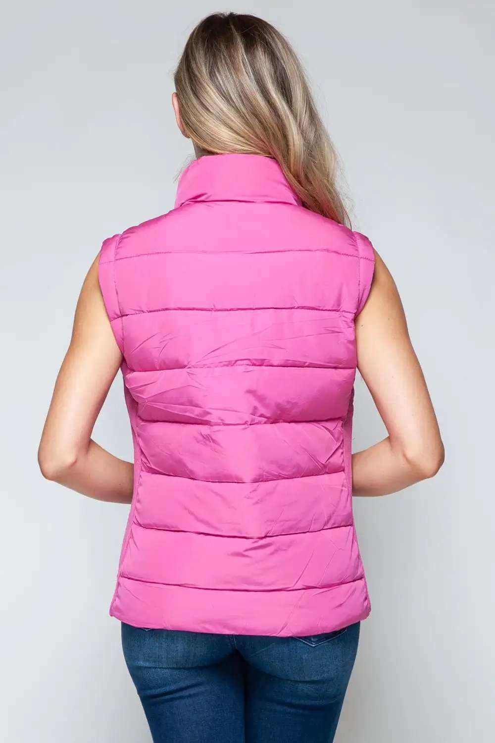 Snobbish Zip Up Turtleneck Vest with Pockets - Trendsi - Flyclothing LLC
