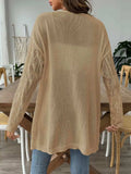 Openwork Open Front Long Sleeve Cardigan - Trendsi - Flyclothing LLC