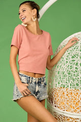 BiBi Rib Knit with Back Cross and Tied Detailed Top - Trendsi - Flyclothing LLC