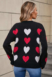 Angel Wings Heart Round Neck Long Sleeve Sweater - Trendsi - Flyclothing LLC