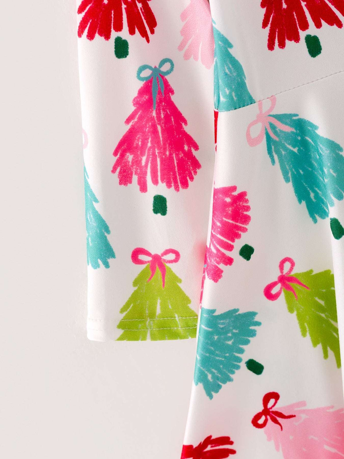 Christmas Tree Print Long Sleeve Dress