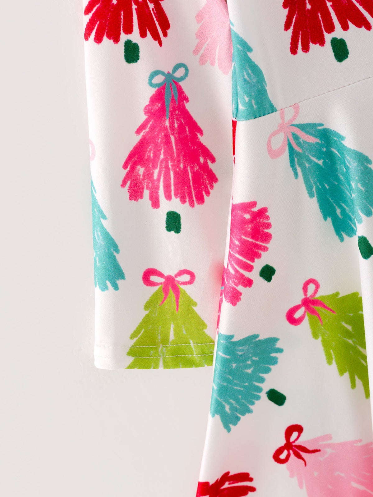 Christmas Tree Print Long Sleeve Dress - Rylee Faith Designs - Flyclothing LLC