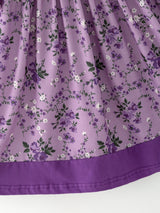 Purple Floral Girls Dress Bow Petal Collar Ruffle Hem Dress - Rylee Faith Designs - Flyclothing LLC