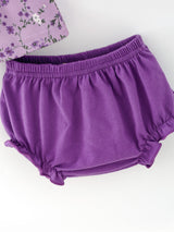Floral Girls Outfit Set Purple Puff Sleeve Top Bloomers Set - Rylee Faith Designs - Flyclothing LLC