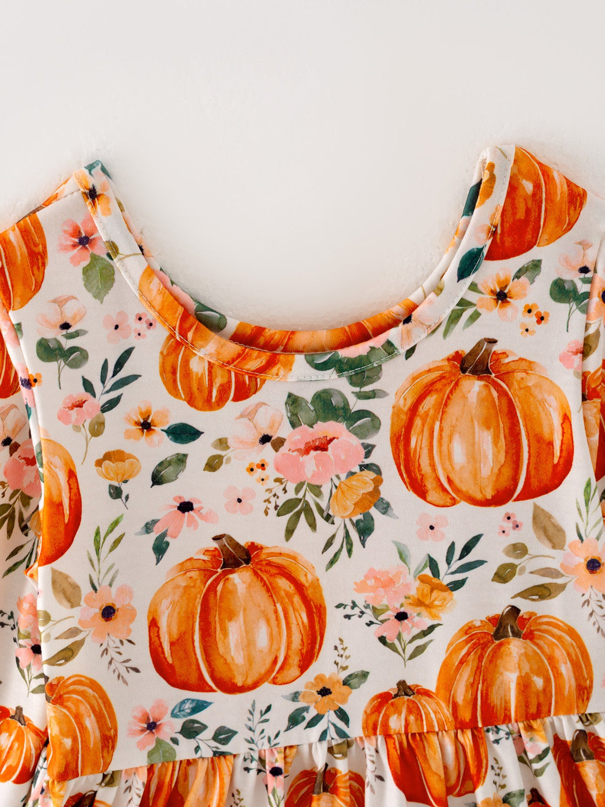 Girls FALL Pumpkin Print Long Sleeve Dress - Rylee Faith Designs - Flyclothing LLC