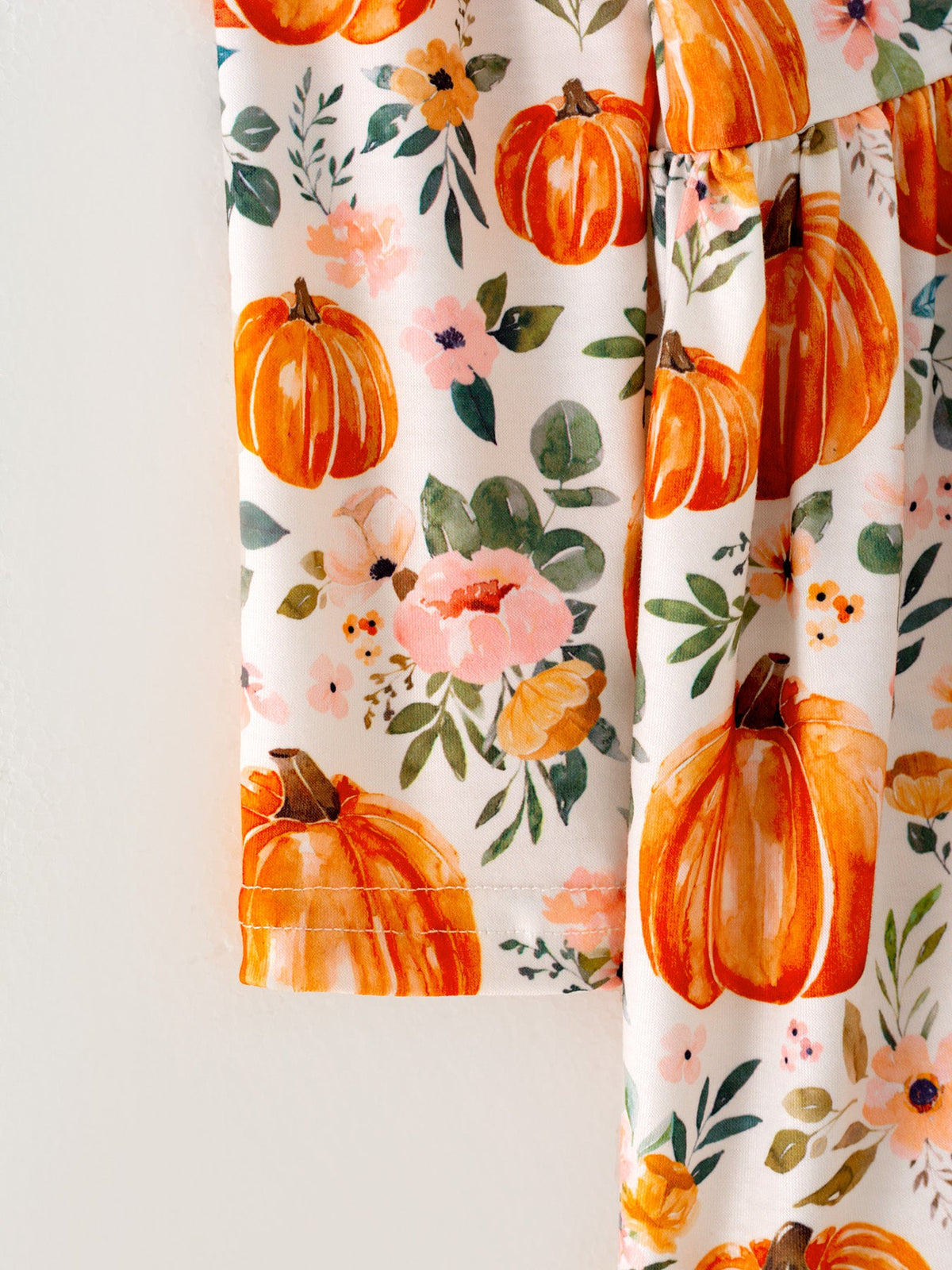 Girls FALL Pumpkin Print Long Sleeve Dress - Rylee Faith Designs - Flyclothing LLC