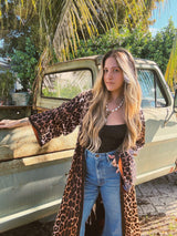 Rebel Yell Horse & Leopard Print Reversible Duster - Lil Bee's Bohemian - Flyclothing LLC