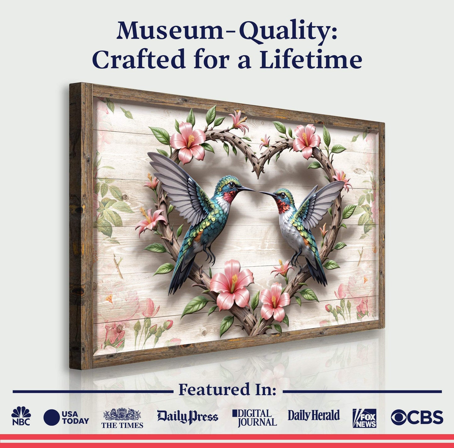 3D Hummingbirds Wall Art II - Tailored Canvases - Flyclothing LLC