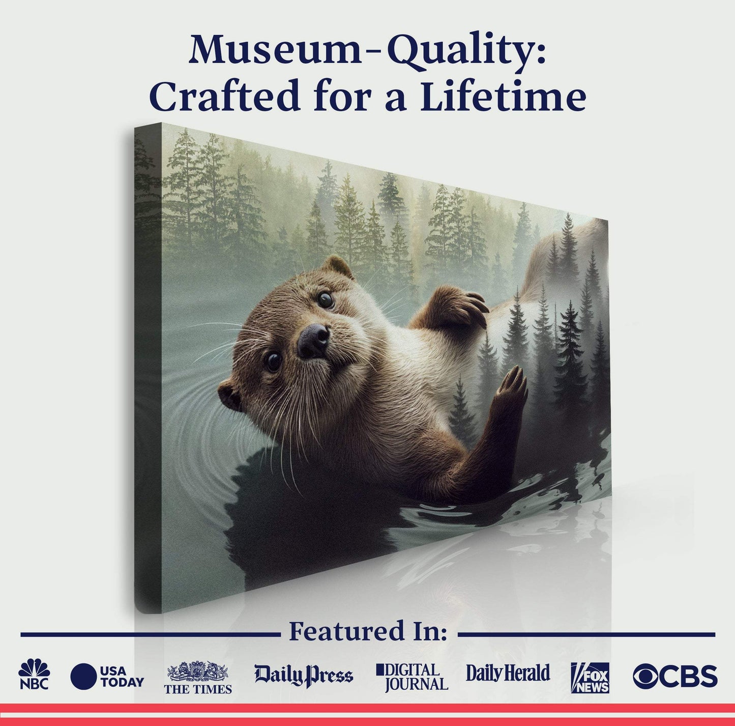Otter Double Exposure Wall Art - Tailored Canvases - Flyclothing LLC