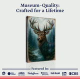 Misty Stag Double Exposure Wall Art - Tailored Canvases - Flyclothing LLC