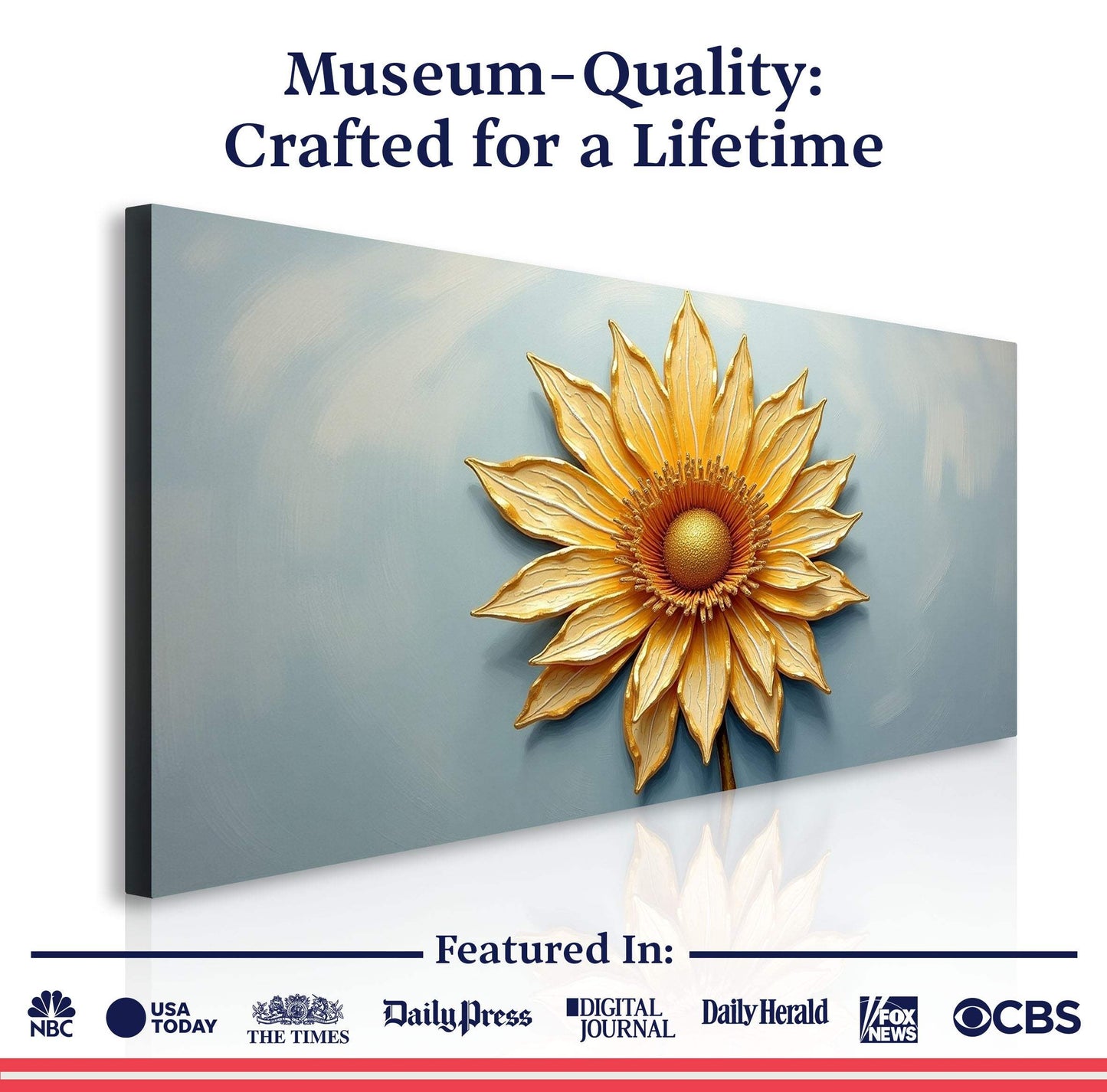 Golden Dandelion Minimalist Abstract Wall Art II - Tailored Canvases - Flyclothing LLC