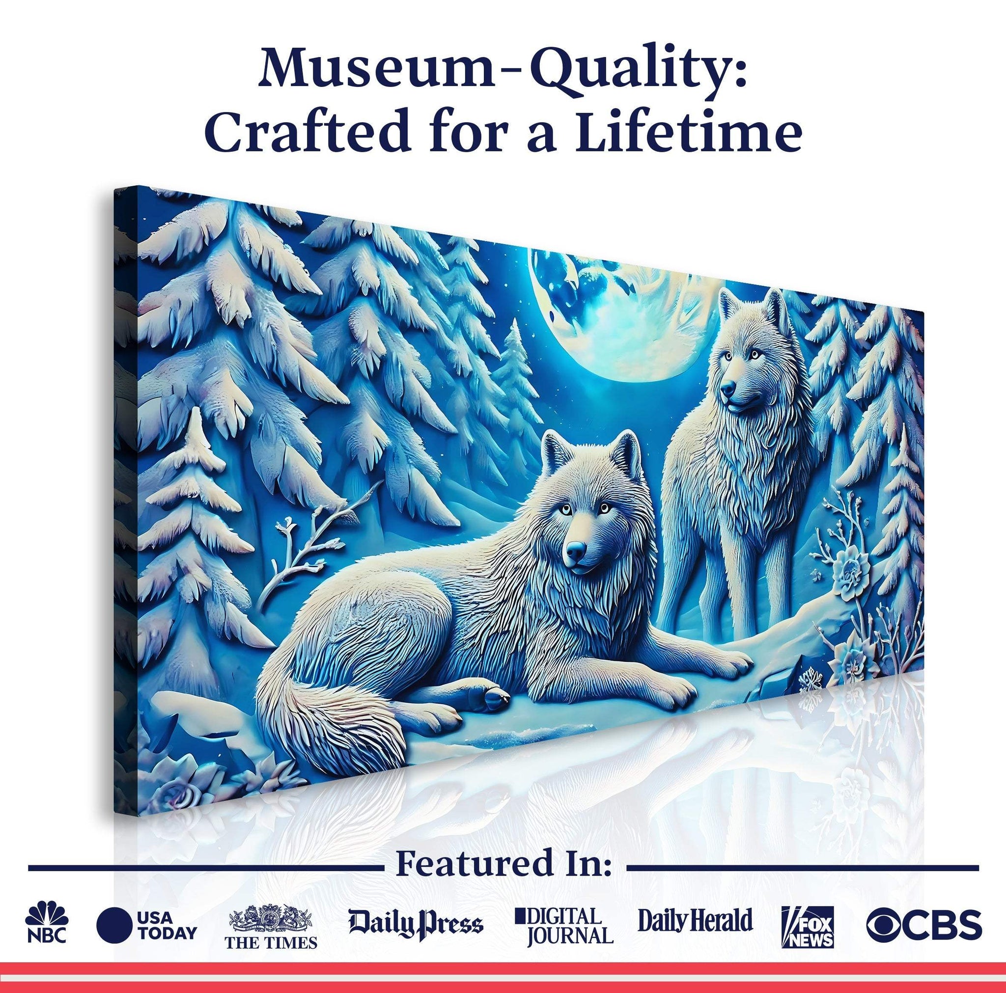 3D Wolves Wall Art V - Tailored Canvases - Flyclothing LLC