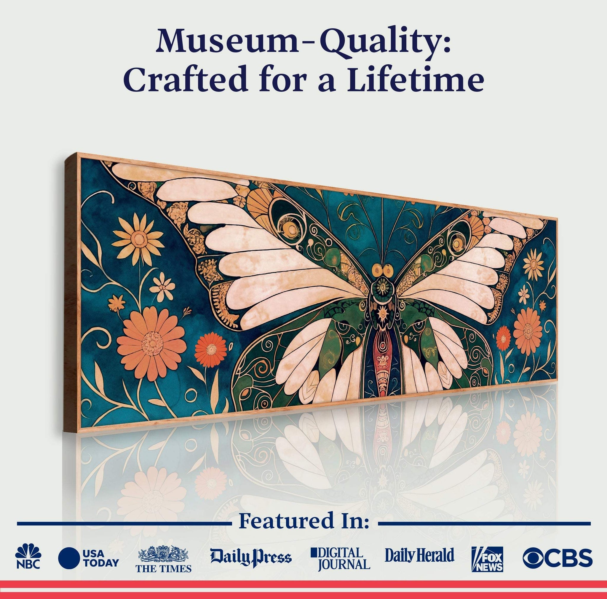Abstract Vintage Butterfly Wall Art - Tailored Canvases - Flyclothing LLC