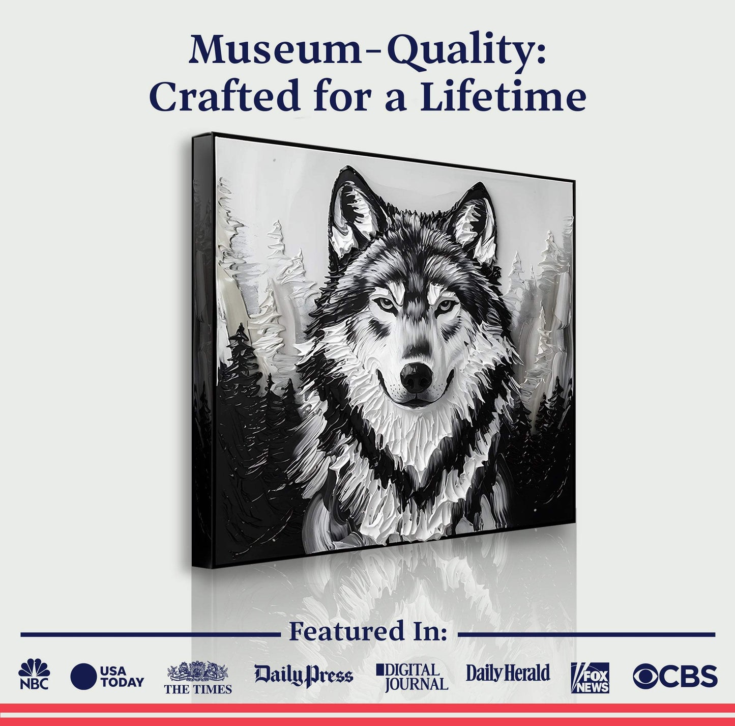 3D Wolf Wall Art IV - Tailored Canvases - Flyclothing LLC