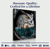 Owl Double Exposure Wall Art - Tailored Canvases - Flyclothing LLC