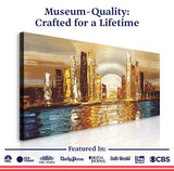 Golden Metropolis Abstract Impasto Wall Art - Tailored Canvases - Flyclothing LLC